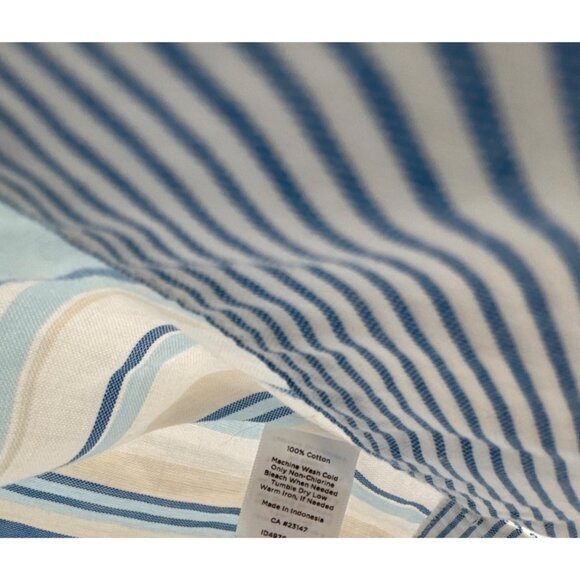 Talbots Womens Sleeveless Striped Tunic Top Blue/White 100% Cotton Size L - Picture 3 of 4